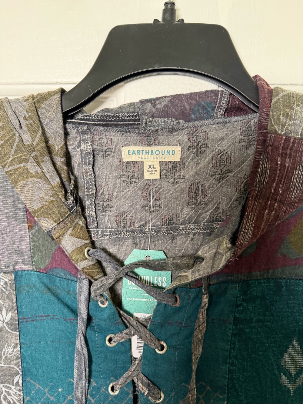 Earthbound Patchwork Tunic Dress XL - Picture 2 of 9